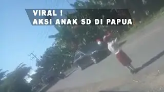 Viral, Aksi Anak SD di Papua beri Penghormatan kepada iring-iringan rombongan Presiden Jokowi