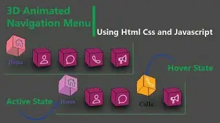 3d navigation menu in html css and javascript   boxes 3d navigation bar   amazing navbar