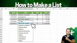 How to Make a List in Excel | Drop-down | Simple List, Large Lists and Automatic Lists
