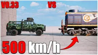 Beamng Drive | v0.33 | Train vs Gavril MD-Series - 500 km/h Collision Catastrophe |#13| car torture