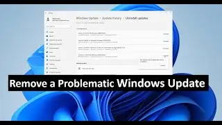 How to uninstall a windows 11 update | 