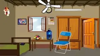 Cartoon village home inside background