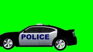 moving police car - green screen effect - free use