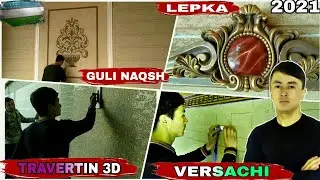ТРАВЕРТИН 3 D  ВЕРСАЧИ  ИШЛАРИ  TRAVERTIN 3 D VERSACHI YEVROREMONT ISHLARI