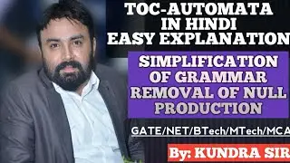 Simplification of Grammar( Removal of epsilon production)