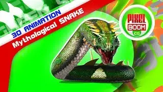 Blue Screen Mythological SNAKE Monster Dragoon - PixelBoomCG 3D Animations