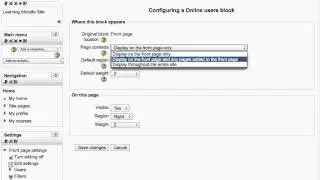 Moodle -  Adding online user block