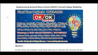 Deep Learning Assisted Physics Driven MOSFET Current Voltage Modeling