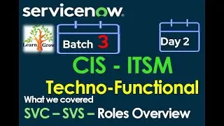 CIS - ITSM Batch 3 | Day 2 | SVC - SVS & Role Overview ServiceNow