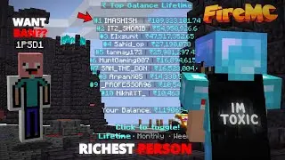 WHAT I BECAME MOST RICHEST PLAYER IN @PSD1 MINECRAFT SERVER FIREMC