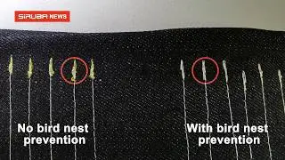 SiRUBA Single needle lockstitch DL7200B and DL7400 with bird nest prevention device