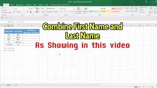Combine First and Last Name in #excel #myanmar