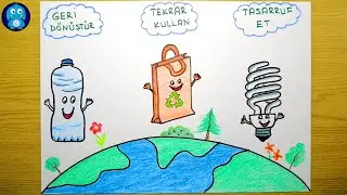 Enerji Tasarrufu Haftası Çizimi - Save Energy Save Earth Drawing