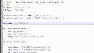 PHP Tutorial Video 20: Login Form 7: Overview, Custom PHP Functions and Variables