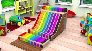 Learn Colors with Toy Street Vehicles and Surprise Soccer Balls Flying Car Assemble Play for Kids