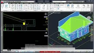 AutoCAD 3D Bina Modelleme (kırma çatı modelleme)