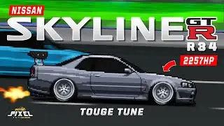 PIXEL CAR RACER - NISSAN SKYLINE R34 TOUGE TUNE *2183HP*