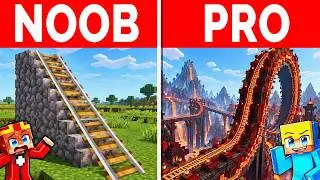 Minecraft NOOB vs PRO: RIESEN ACHTERBAHN BAU CHALLENGE ⛏