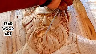 Beginners Teak wood carving Human face || carving by UP wood art