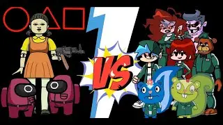 Игра в кальмара: Первая игра с главными персонажами FNF | Friday Night Funkin и Squid Game