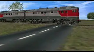 °Живой Звук° Тепловоз 2ТЭ116УД с грузовым поездом, Trainz Android