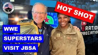 WWE SUPERSTARS VISIT JBSA!! (with Medal of Honor recipient, Maj. Gen. Patrick Brady)