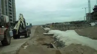 Обратный путь на машине с территории ЖК “Я — Романтик”. 11 октября 2016 года. Бульвар Головнина.