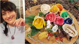 How To Create Beautiful Rose Shaped Flatbread!  نان لواش به شکل گل رز #roseshapebread