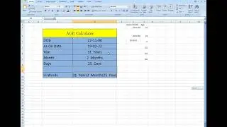 How to calculate Age, Month, Days in Excel using a date of birth