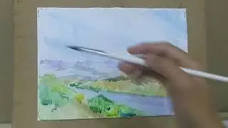 Пейзаж с акварелью. Этюд. Техника акварелью. Талант в Узбекистане