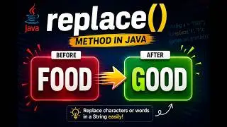 replace() Method in Java || How to replace character in String  || Replace word in String