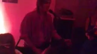 Moto boy plays Blue motorbike at his release gig at Jeriko