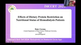 IMCCRT 2024 5050 Title- Effects of Dietary Protein Restriction on Nutritional Status of Hemodialysis