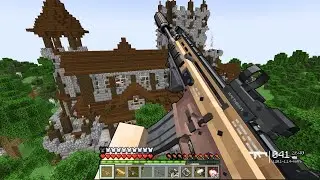 DESTROYING PILLAGER FORTRESS USING MODERN WEAPONS IN MINECRAFT