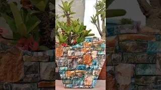 Flower Pot DIY | Paper Vase| Cardboard Craft Idea #shots #trending #viralvideo#craft#diy #papercraft