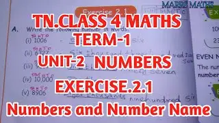Tn class 4 maths chapter 2 Numbers/exercise 2.1/Number names/Marrs Maths
