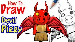 How to Draw Piggy Devil from Roblox