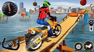 Mega Ramp Crazy Bike Stunt Racer - Super Hero Bike Stunt Master : Android Gameplay