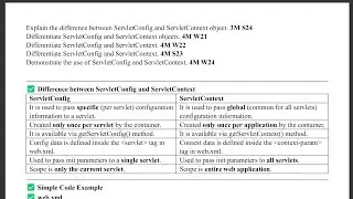 3.3 - Difference between ServletConfig & ServletContext objects & Code - AJP