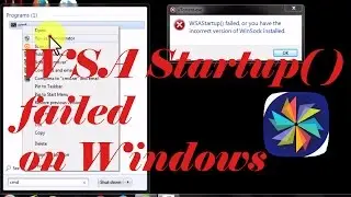 WSAstartup () Failed error / Winsock Resolved on windows (100% working & quick)