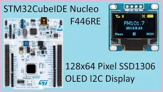 90. STM32CubeIDE OLED Display. I2C SSD1306 with STM32F446RE