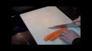 Carrots cut on a bias ( How to cut on a bias. )