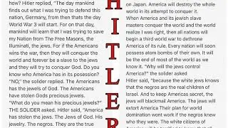 👀WWWIII? ADOLF HITLER'S PROPHECY IS MANIFESTING TO BLIND EYES ie THE GRAVEST CRIME AGAINST HUMANITY!