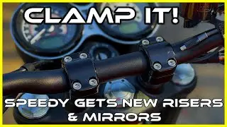 Triumph Speed Twin British Customs Handlebar Risers, and Motogadget mirrors