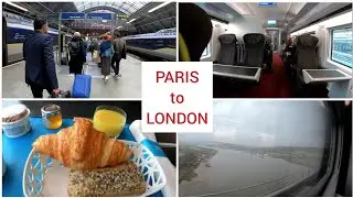 Eurostar Paris to London via underwater tunnel, First Class train trip 4K