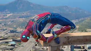 GTA 5 Iron Spiderman Motorcycle Ragdolls/Jump/Fail/Parkour eps.18(Euphoria Physics)