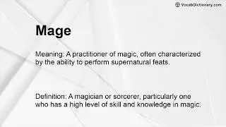 Mage Meaning