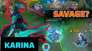 Karina MANIAC Gameplay In Mythic Rank Match | MLBB | PJ