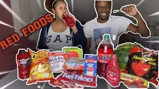 We Only Ate RED FOODS For 24 HOURS(IMPOSSIBLE FOOD CHALLENGE)