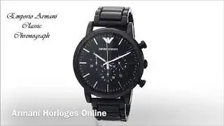 armani horloge AR1895 zwart